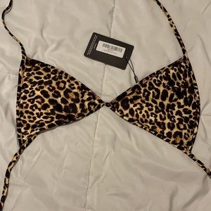Leopard bikini top